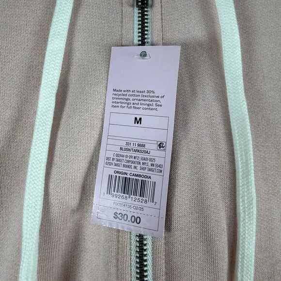 Wild Fable - Women's Merrow Edge Hooded Zip-Up Sweatshirt - Wil Blush XXS & M - Picture 6 of 12